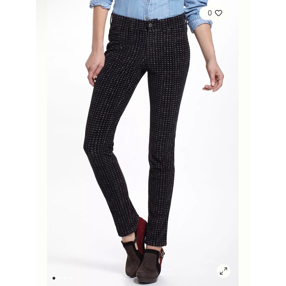 Anthropologie Pilcro Serif Corduroy Skinny Jeans Tweedy Print Size 29